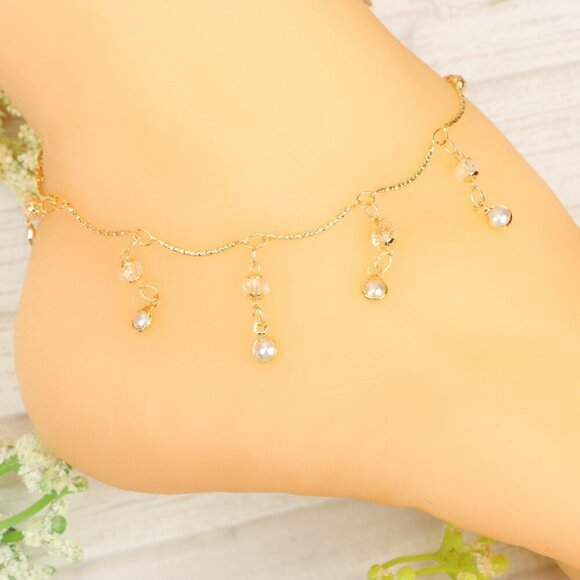 "Handmade Anklet – Elegant & Delicate Jewelry for Women | UNVRC1076 - Picture 1 of 10
